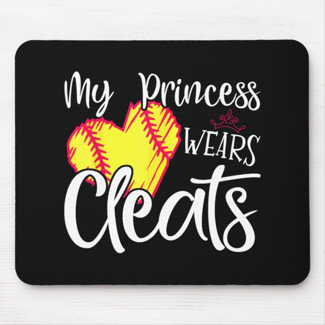 Princess Wears Cleats Softball Mamma Pappa Basebal Musmatta (Framsidan)