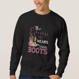 Princess wears cowgirl boots cowgirl design lång ärmad tröja
