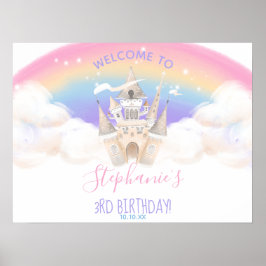 Princess Welcome Sign med Pastel Rainbow Poster