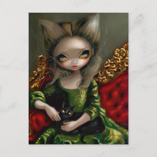 "Princess with a Black Cat" vykort