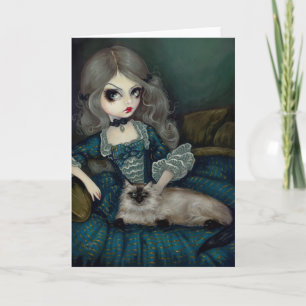 "Princess with a Himalayan Cat"-hälsningskort Kort
