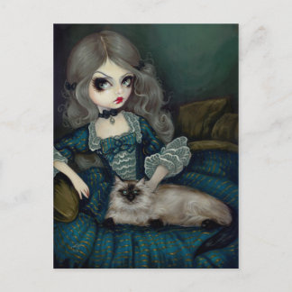 "Princess with a Himalayan Cat" vykort