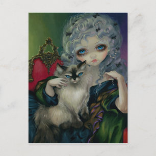 "Princess with a Ragdoll Cat" vykort