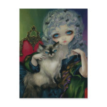 "Princess with a Ragdoll Cat" vykort