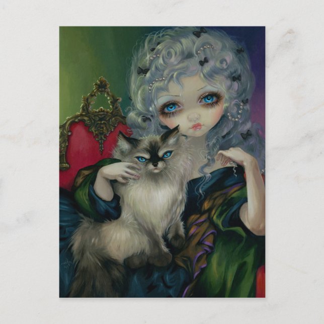 "Princess with a Ragdoll Cat" vykort (Framsida)