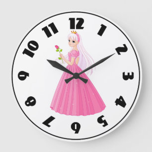 Princess With A Ro Clock Stor Klocka