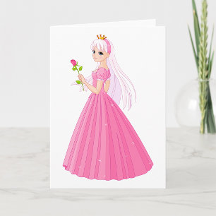 Princess with A Ro Greeting Cards Kort