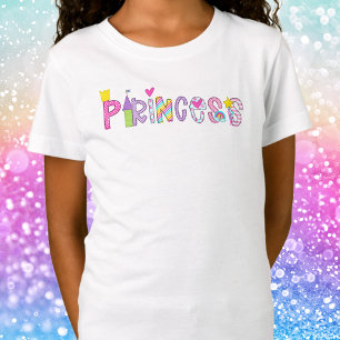Princess with Castle Krona Trollspö Heart Rainbow T Shirt
