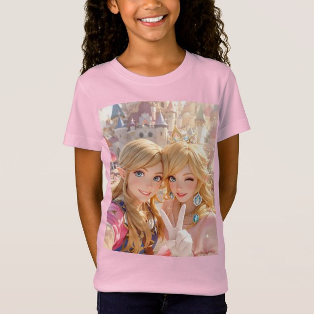 "Princess Zelda & Peach Selfie Fredstecken T Shirt (Framsida)