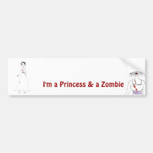 Princess zombien understödja bildekal