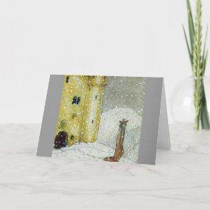 Princessa vid det snöig slottet helgkort