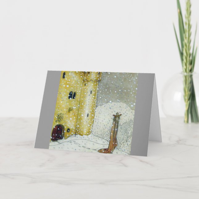 Princessa vid det snöig slottet helgkort (Framsida)