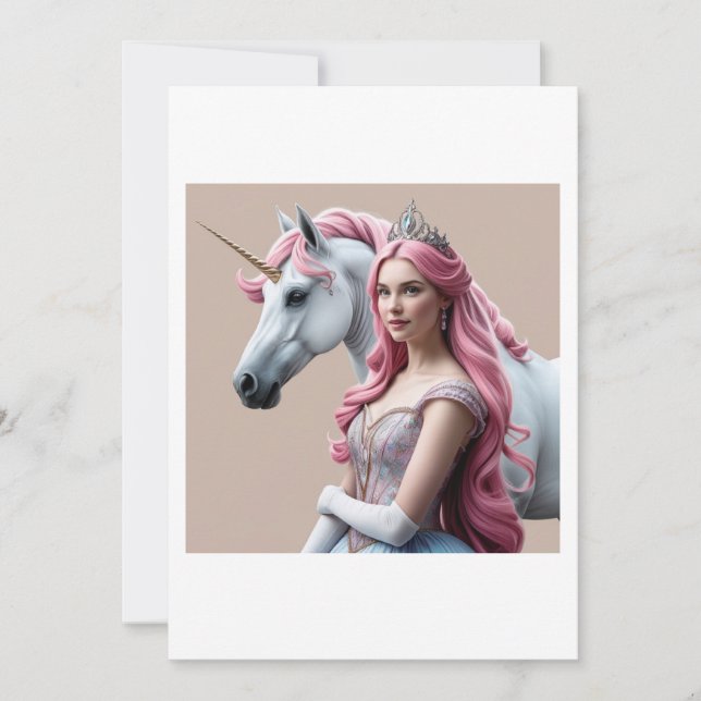 princesse et licorne inbjudningar (Framsida)