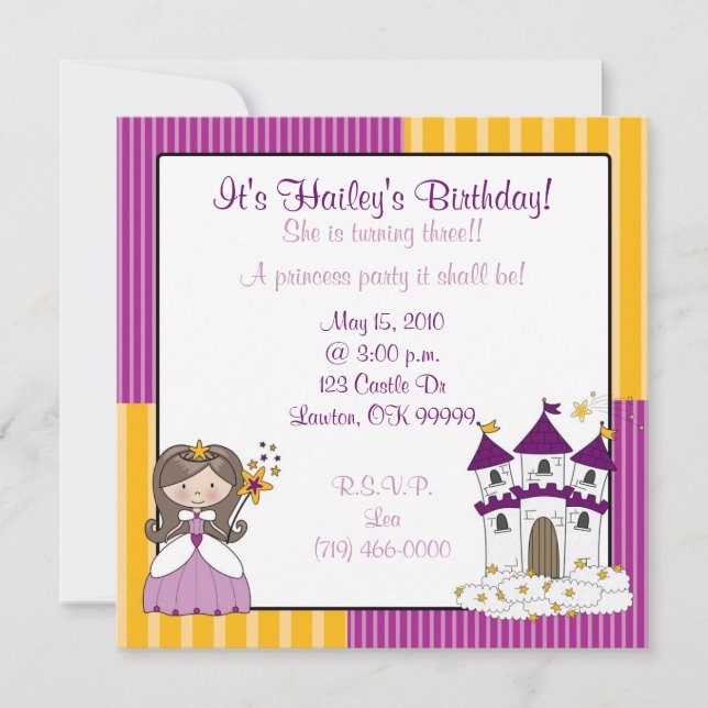princessen är det Haileys födelsedag! , Är hon… Inbjudningar (Framsida)