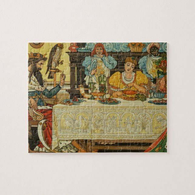 Princessen Dela henne middag med grodan, från Pussel (Horisontell)