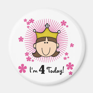 Princesses 4e födelsedagen Tshirts and Gifts Magnet