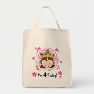 Princesses 4e födelsedagen Tshirts and Gifts Tygkasse