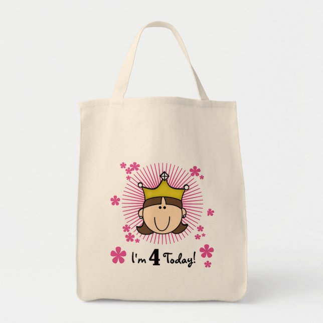 Princesses 4e födelsedagen Tshirts and Gifts Tygkasse (Framsidan)