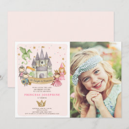 Princesses and Knight Girl Birthday Investigation Inbjudningar