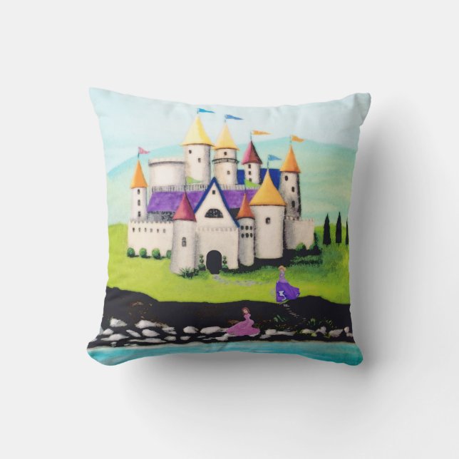 Princesses och Castle Dekorativ kudde (Framsida)