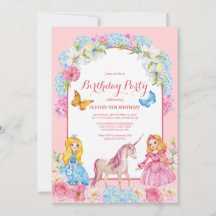 Princesses och en inbjudan till Unicorn Birthday