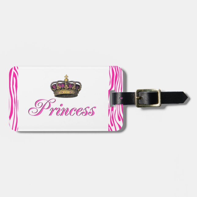 Princesskrona i shock rosa bagagebricka (Horisontell Framsida)
