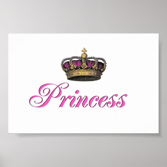 Princesskrona i shock rosa poster (Framsidan)