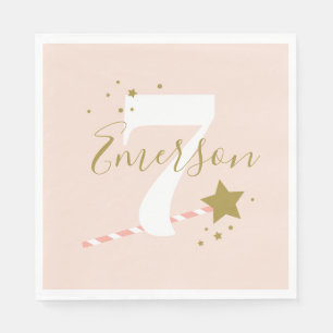 Princessparty med ålderbarns födelsedag pappersservett