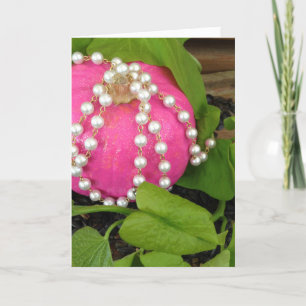 princesspumpa, rosa pumpa, pryder med pärlor kort