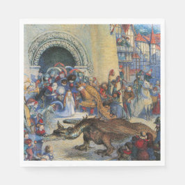 Princess's Birthday Dragon Folded Greeting Card Pappersservett