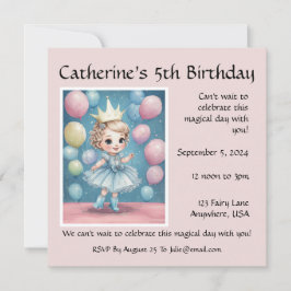 Princess's Enchanted Birthday Celebration Inbjudan