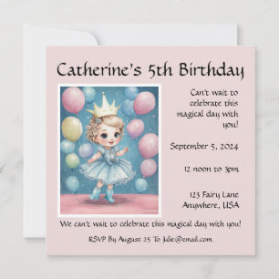 Princess's Enchanted Birthday Celebration Inbjudan