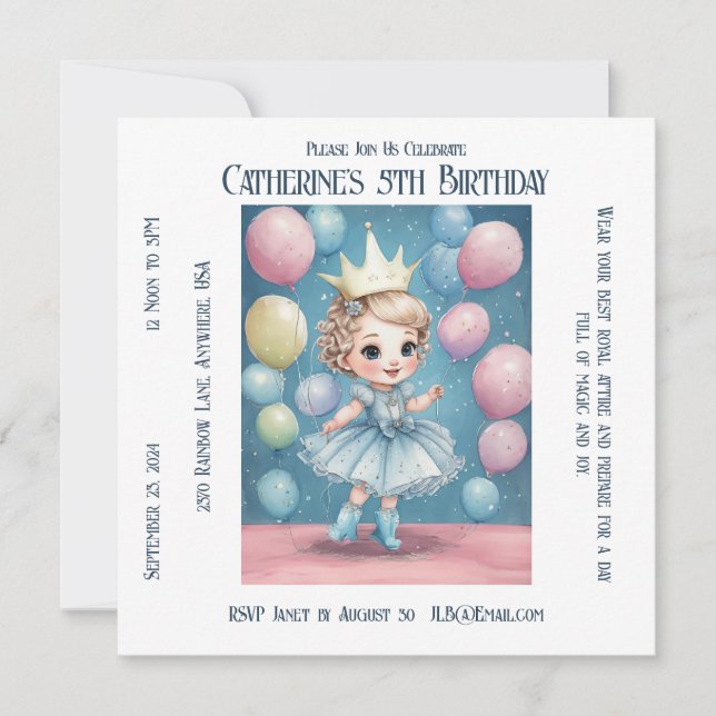 Princess's Enchanted Birthday Firation Kort (Framsida)