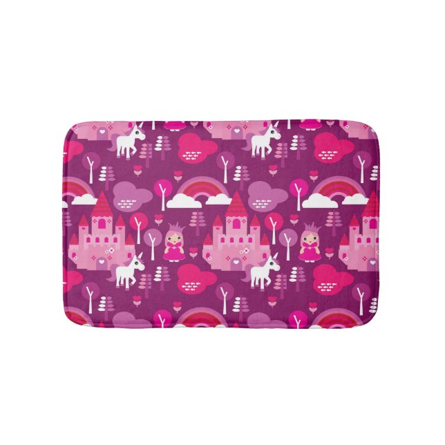 princessslott och unicornregnbåge badrumsmatta (Framsidan)