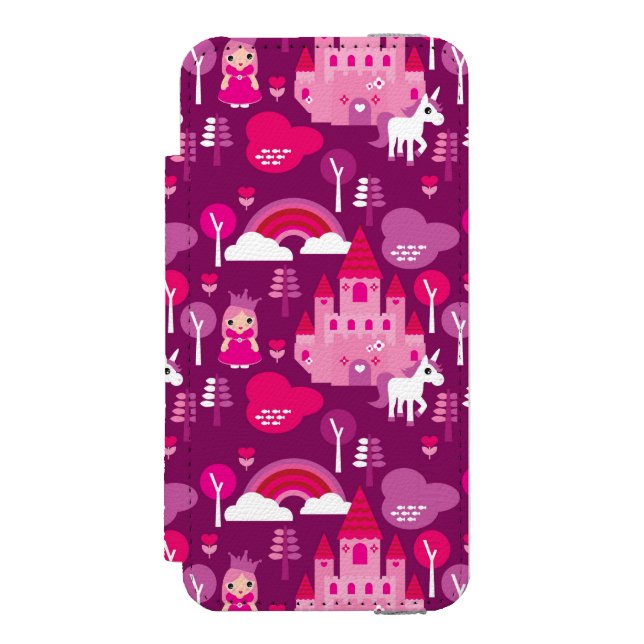 princessslott och unicornregnbåge incipio iPhone wallet skal (Folio Framsidan)