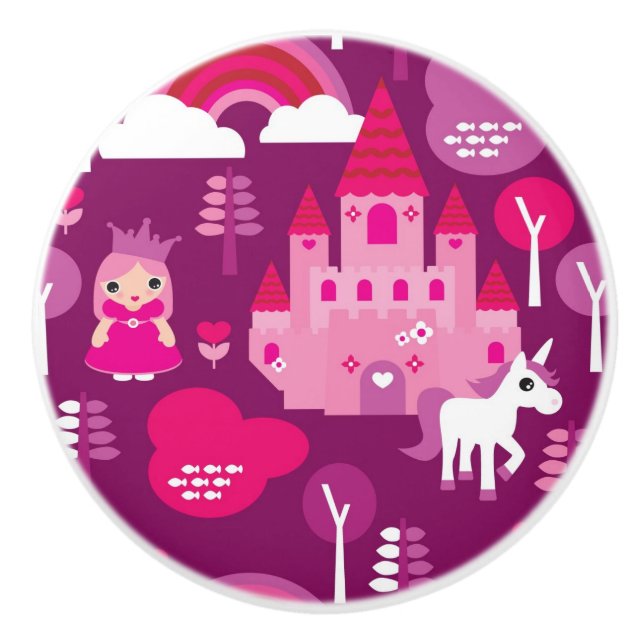 princessslott och unicornregnbåge knopp (Framsidan)