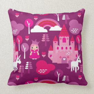 princessslott och unicornregnbåge kudde