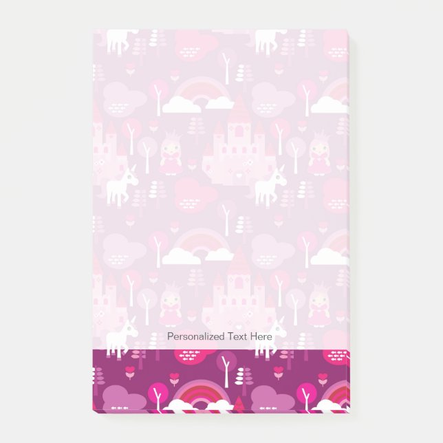 princessslott och unicornregnbåge post-it block (Framsida)