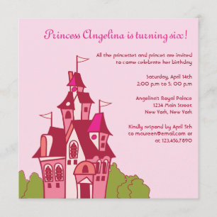 Princessslottfödelsedagsfest invitations-3 inbjudningar