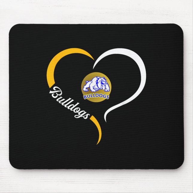 Princeton Bulldog Logotyp Halverhjärtslag Hjärtat  Musmatta (Framsidan)