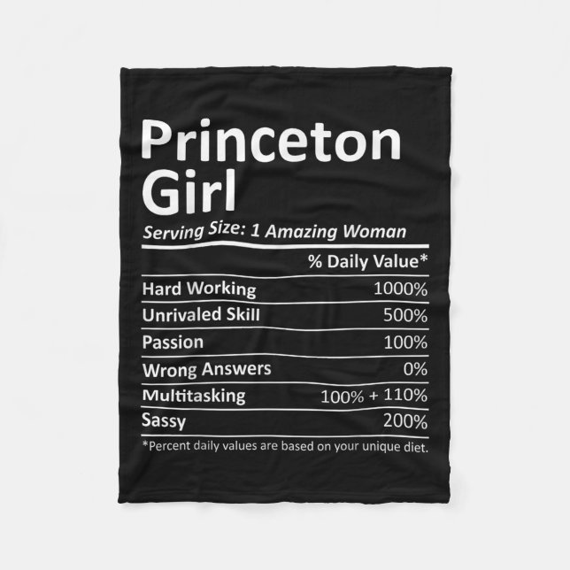 Princeton Girl Nj New Jersey Funny City Home Roots Fleecefilt (Framsidan)