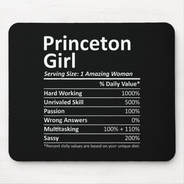 Princeton Girl Nj New Jersey Funny City Home Roots Musmatta (Framsidan)