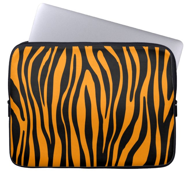 Princeton Orange Zebra tryck Laptop Fodral (Framsidan)