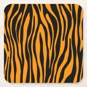 Princeton Orange Zebra tryck Underlägg Papper Kvadrat