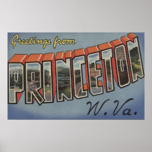 Princeton, Väster Virginia - Large Brev Scenes Poster