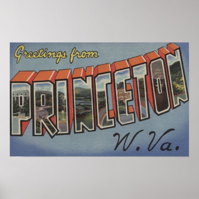Princeton, Väster Virginia - Large Brev Scenes Poster (Framsidan)