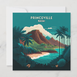 Princeville Kauai Hawaii Beach Mountains Retro