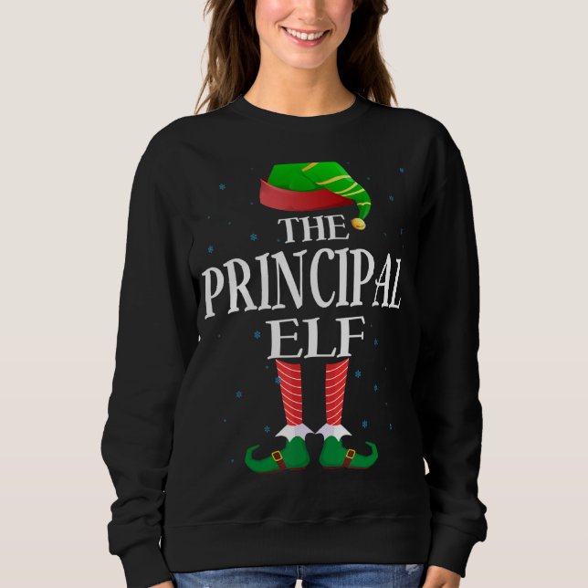 Principal Elf Funny Matching Pajama Group Christma T Shirt (Framsida)