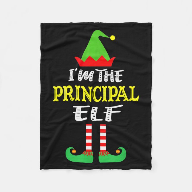 Principal Elf Matching Family Group Christmas  Fleecefilt (Framsidan)