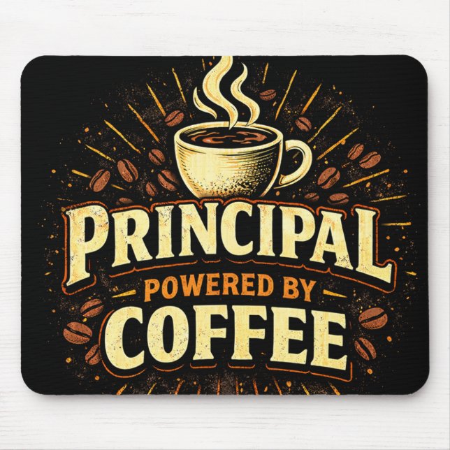 Principal Powered by Coffee | Funny Admin Gift Musmatta (Framsidan)